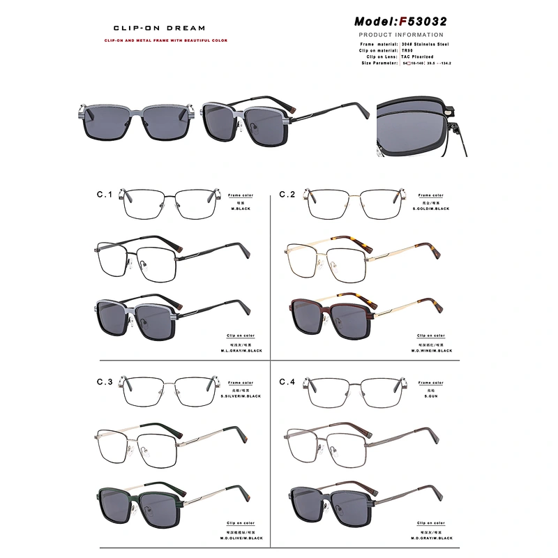 High Quality Stylish metal Magnet Frame Sunglasses